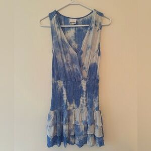 Skylar and Madison blue and white tie dye dress